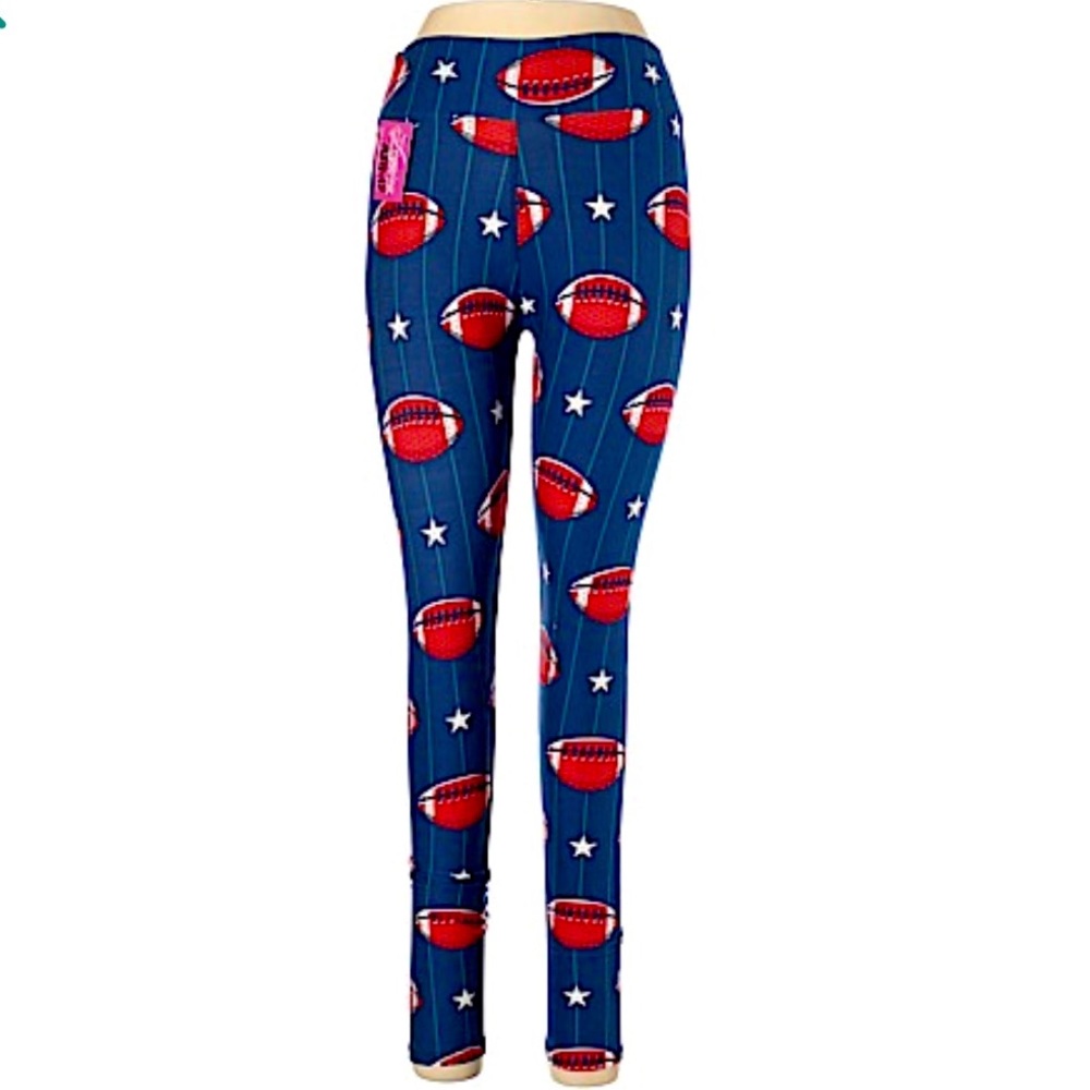 FOOTBALL PRINT MID RISE LEGGINGS - Picture 7 of 8
